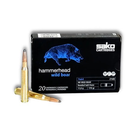 Cartouche SAKO calibre 7X64 HAMMERHEAD SP 170grs x20