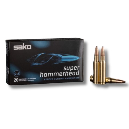 Cartouche SAKO calibre 300win mag 180grs SUPER HAMMERHEAD x20