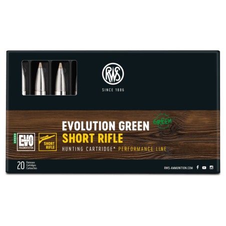Cartouche RWS CTG calibre 308 WIN EVO GREEN SRPL 9g/139Ggrs x20