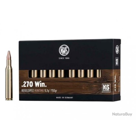 Cartouche RWS calibre 270WIN KS 9.7g 150grs x20