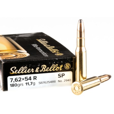 Cartouche Sellier & Bellot calibre 7.62X54R SP 180grs 11.7g x20