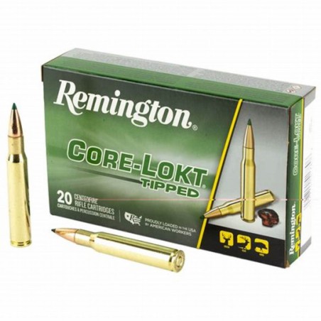Cartouche REMINGTON CORE LOKT TIPPED calibre 30-06 180grs x20